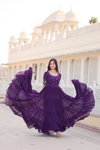 KA 1097 Faux Blooming with Embroidery Party Wear Gown Wholesale Shop In Surat